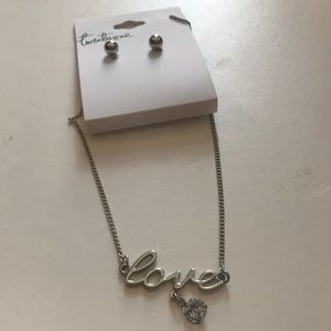 Forever 21 Earring and “Love” Necklace set - NWT!